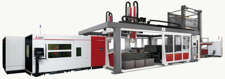 Mitsubishi laser automation line supplied by Cimarron Industrial Sales in Arkansas